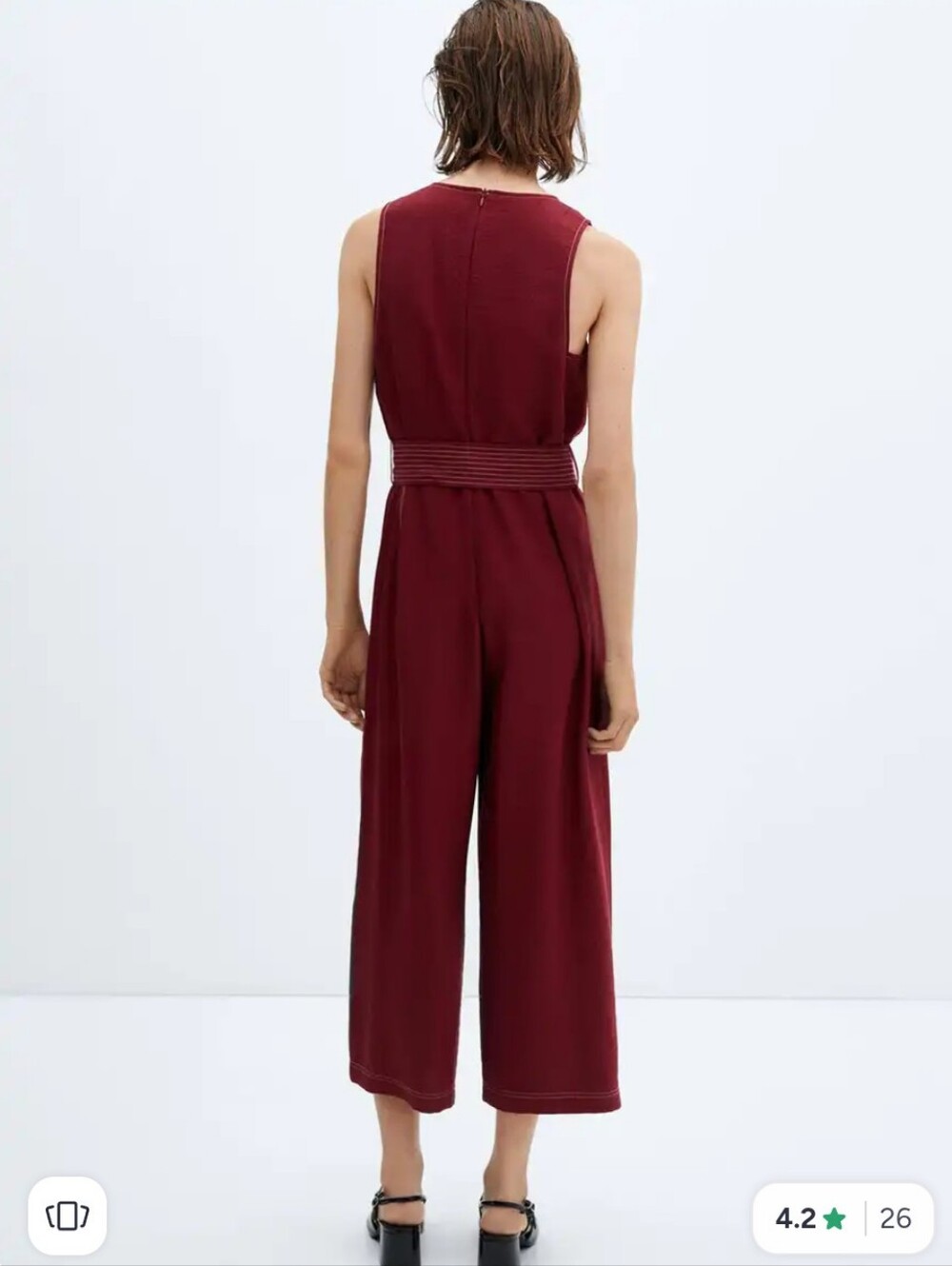 ❣️🍉🍷Mango Sleeveless V-Neck Jumpsuit in Deep Wine - Picture 2 of 9